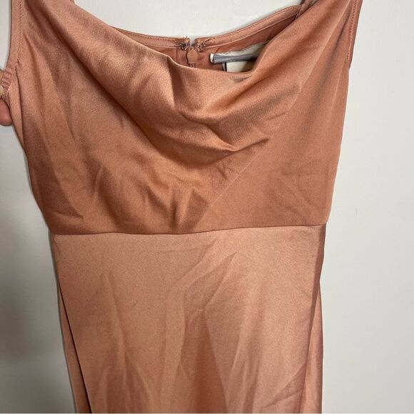 BHLDN Cali Satin Charmeuse Midi Dress Sedona Sunset - Picture 11 of 11